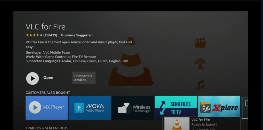 Launch the VLC app on firestick - Best of firestick