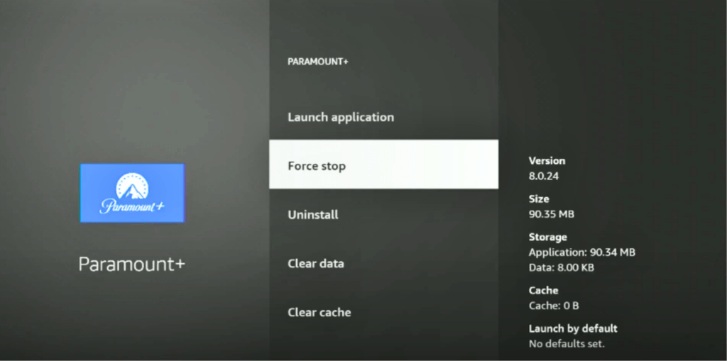 fORCESTOP THE APP ON FIRESTICK