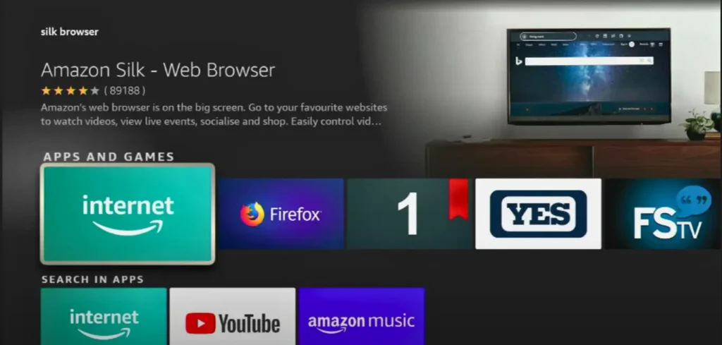 Selecting-silk-browser-on-firestick-best-of-firestick