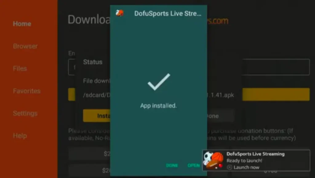 Launching-dofu-sports-app-on-firestick-best-of-firestick