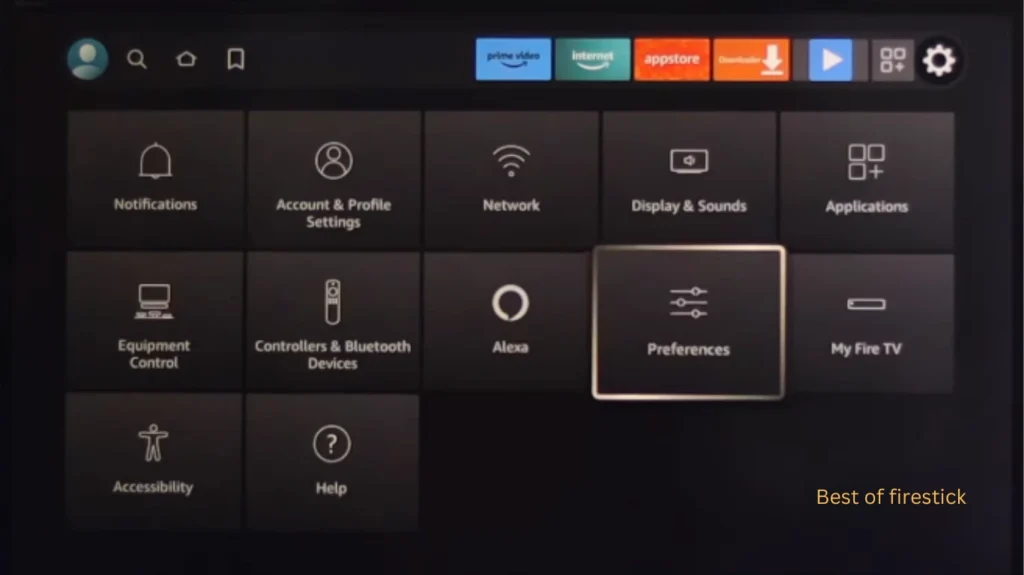 Selecting-perferences-on-firestick-best-of-firestick